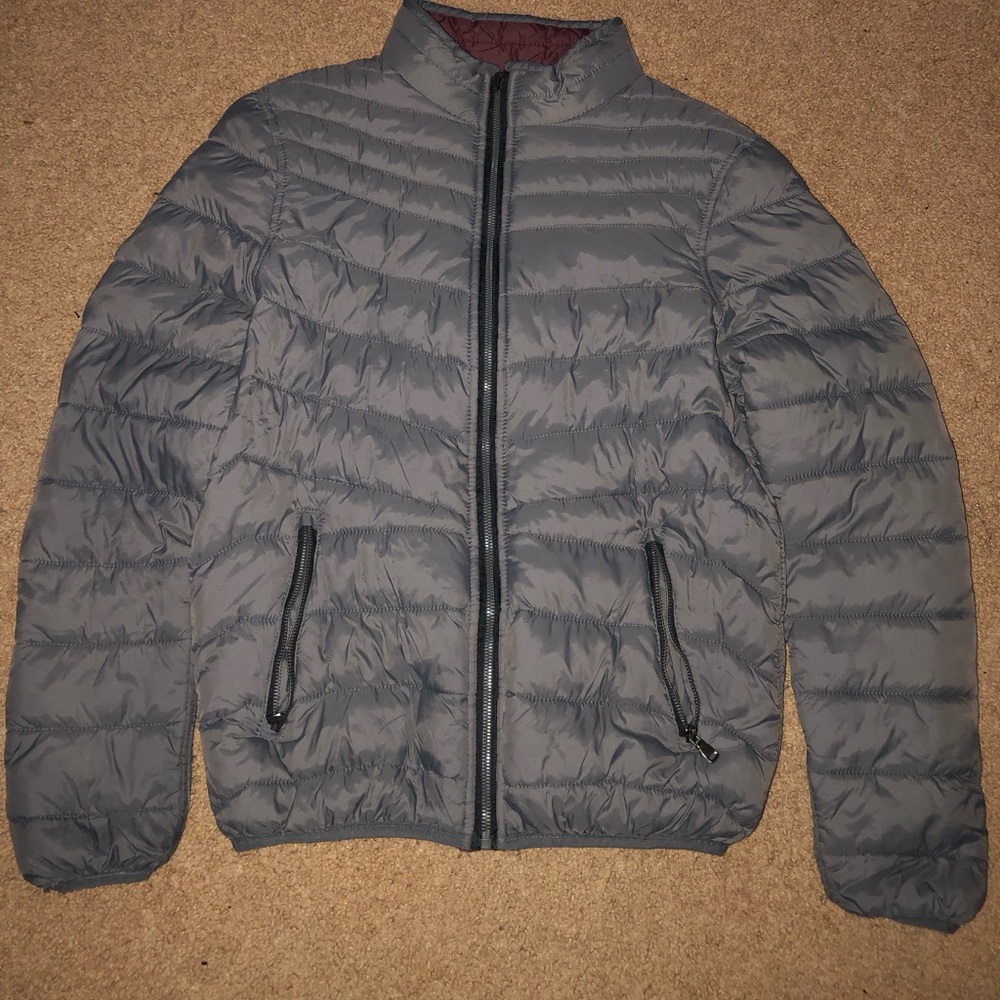 Grey/Maroon Reversable Puffer